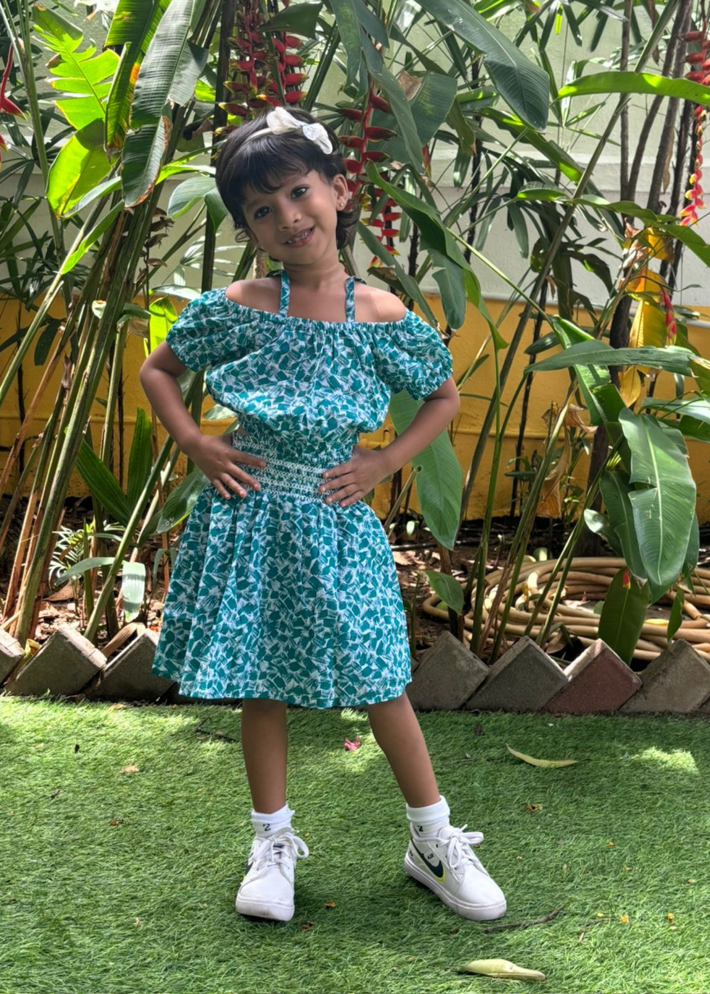 Teal Patch Co ord Skirt & Blouse