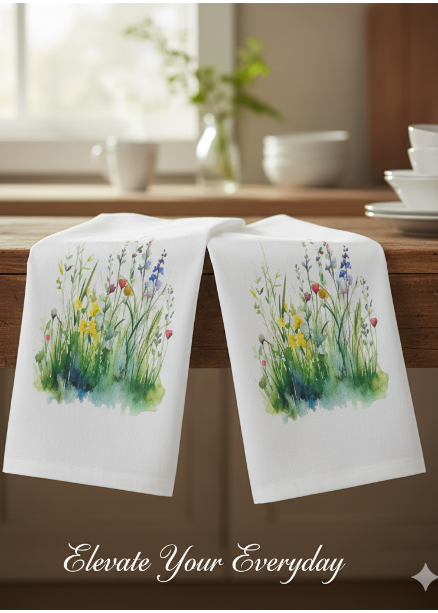 Floral fields Hand towels (set of 2)