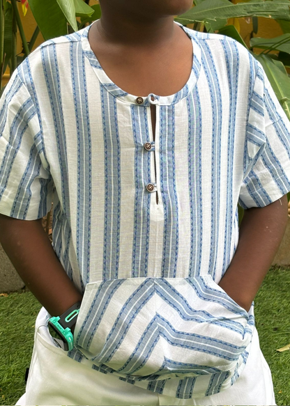 Summery Blue & White Stripe Shirt