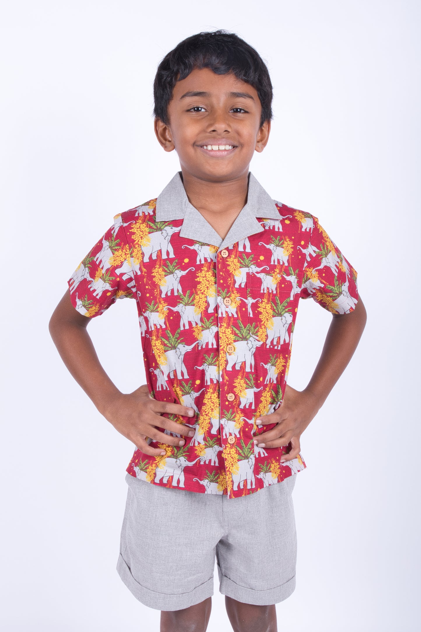 Elephant Fused Collar Shirt