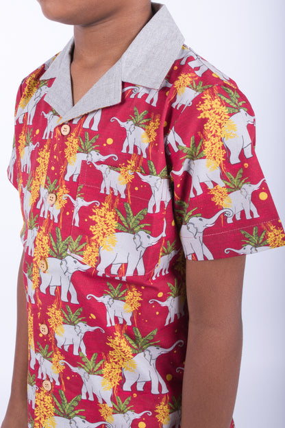 Elephant Fused Collar Shirt