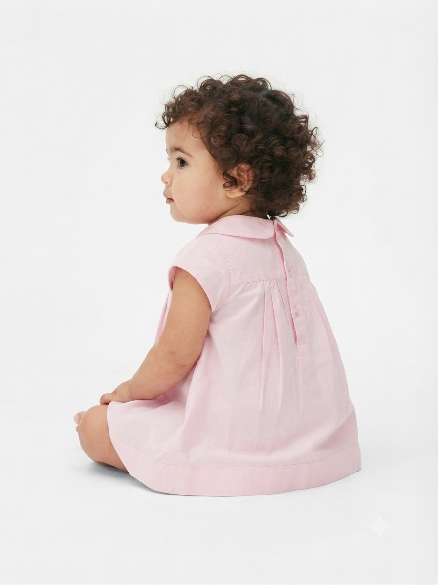 Cherry Embroidery Pink baby frock