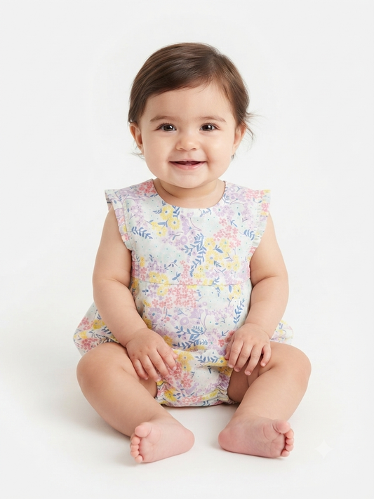 Pink Floral Romper