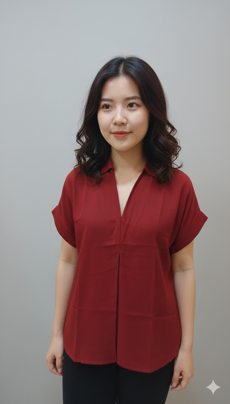 Crimson Poise Blouse