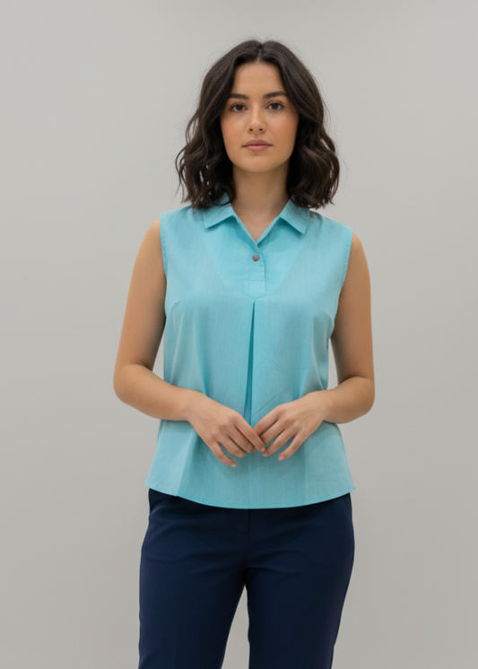 Turquoise Sleeveless shirt