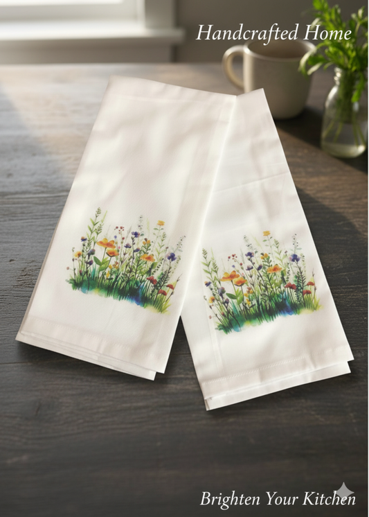 Floral field Hand towel (Set of 2)