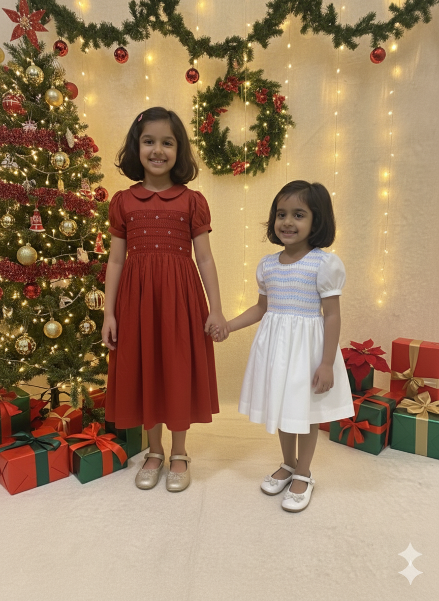 RUBY BLOSSOM SMOCKED FROCK