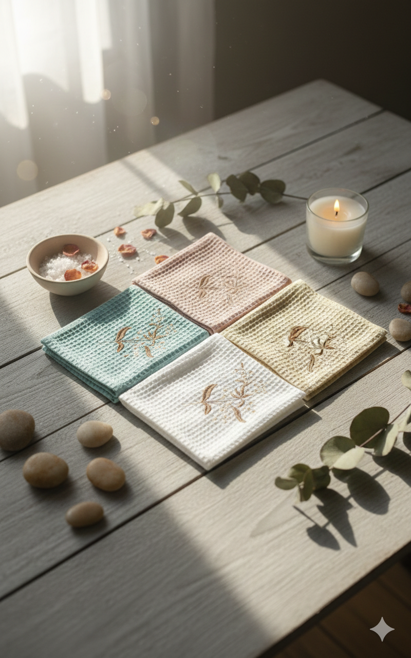 Botanic Waffle Hand towel set of 2