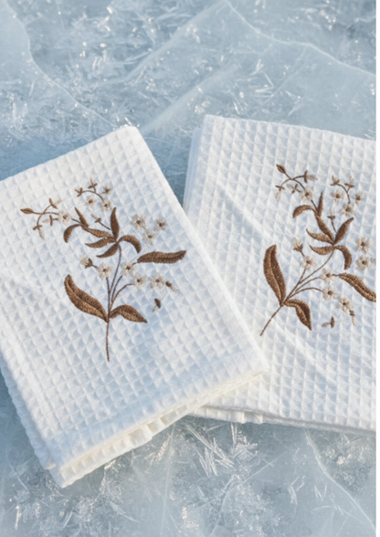Botanic Waffle Hand towel set of 2