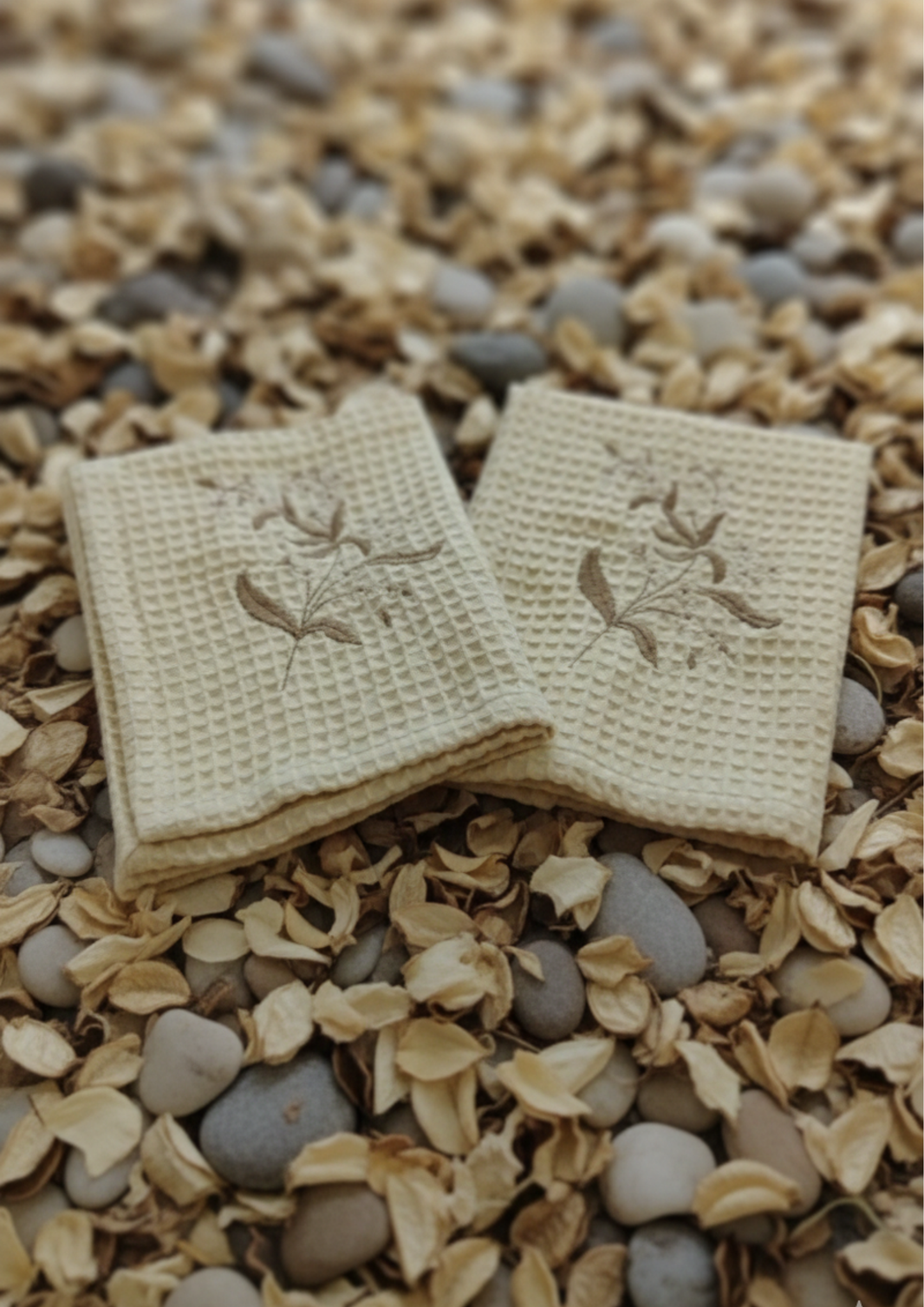 Serene Botanica Waffle Hand Towels set of 2