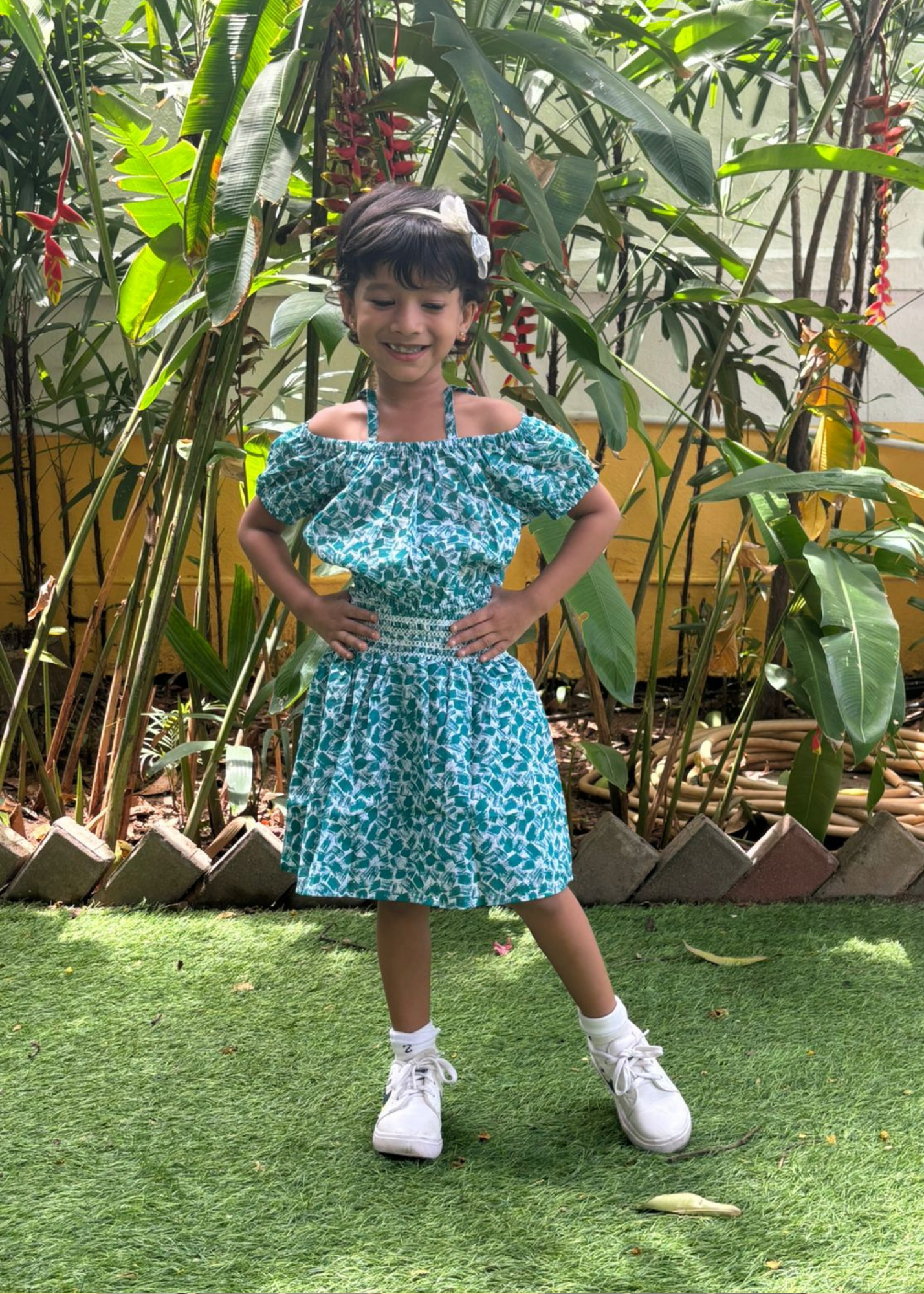 Teal Patch Co ord Skirt & Blouse