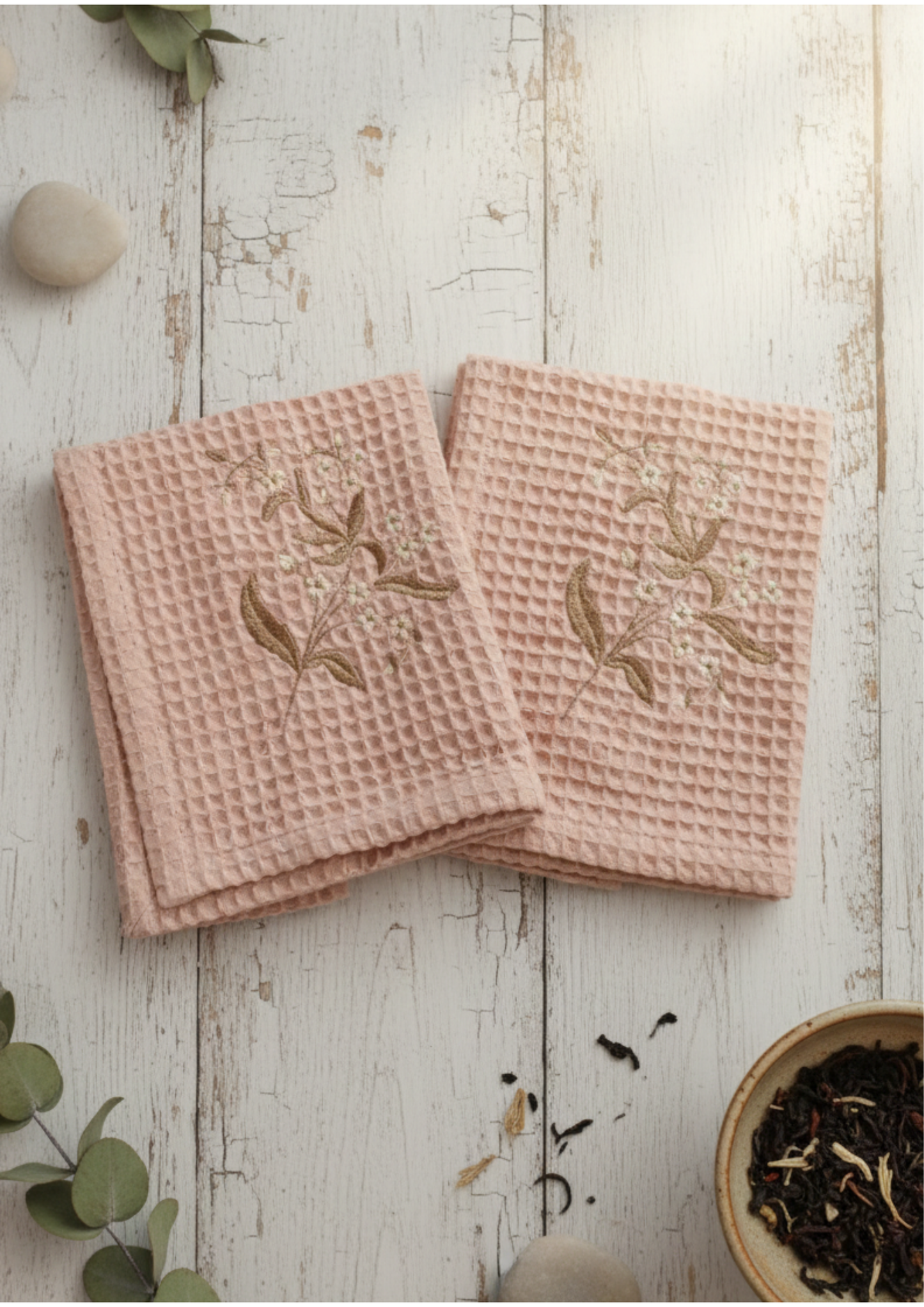Blush Botanica Waffle Hand Towels (set of 2)