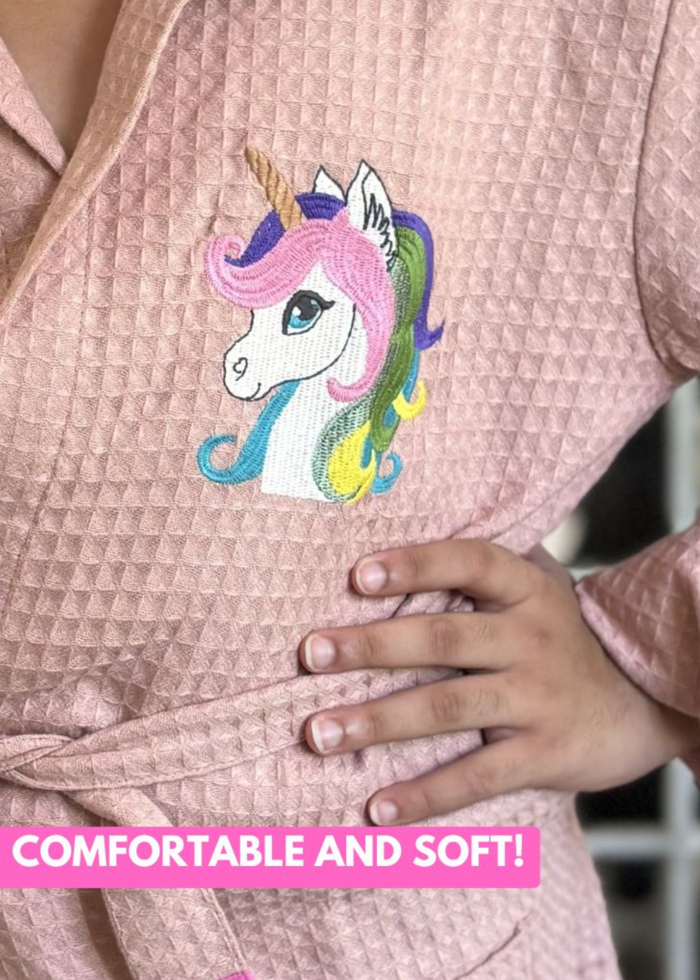 Pink Waffle Unicorn Bathrobe