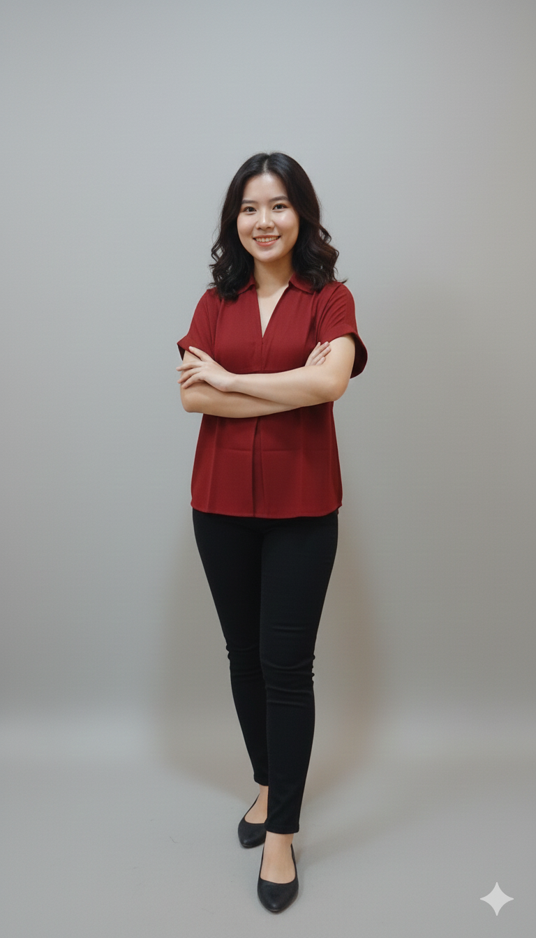 Crimson Poise Blouse